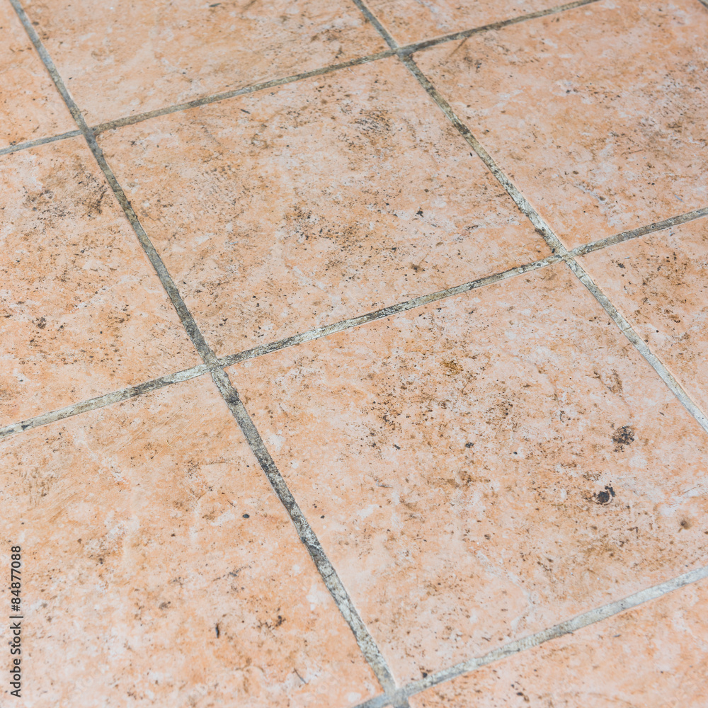 Fototapeta premium Mildewed tiled floor