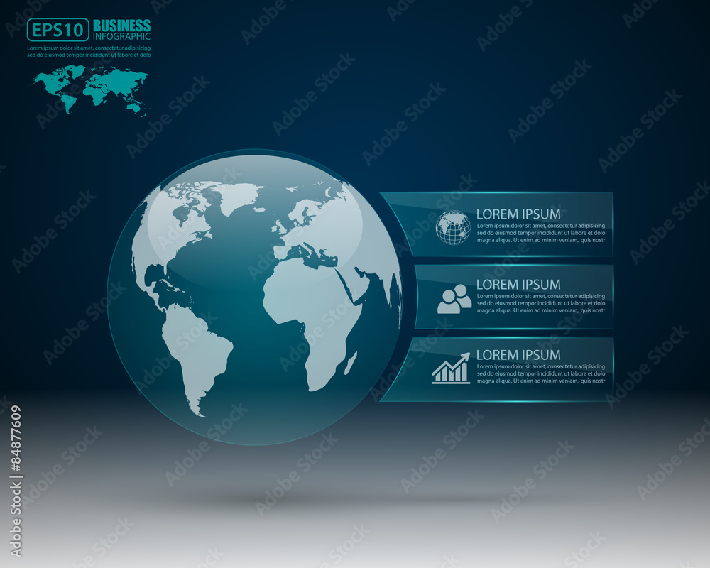 Modern infographic design with world map,vector Modern infographic design with world map,vector