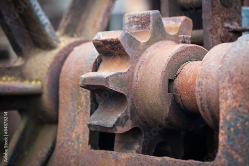 Old rusty gears, machinery parts