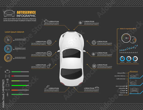 Car auto service infographics design.vector
