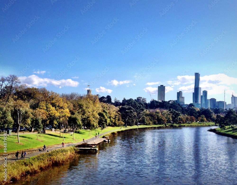 Melbourne City Skyline with Yarra river