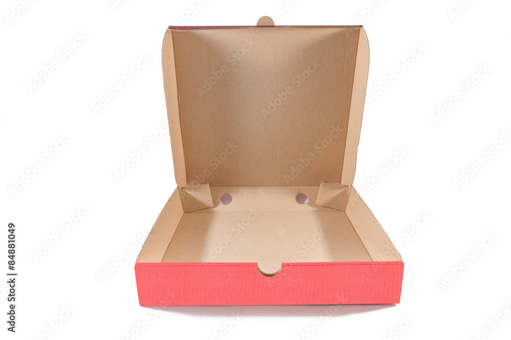 Red cardboard box isolated on white background Red cardboard box isolated on white background