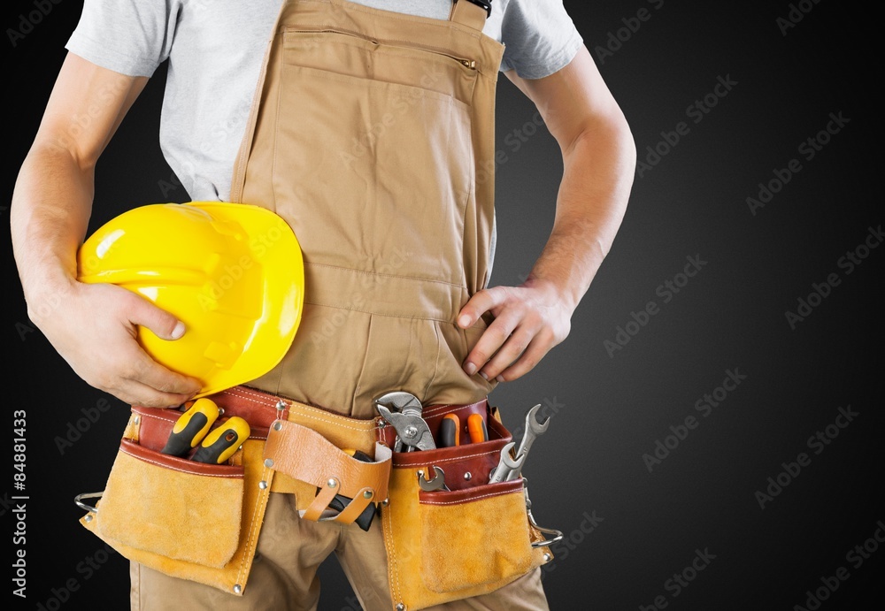 Repairman, closeup, clothing. Repairman, closeup, clothing.