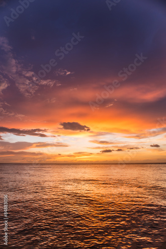 beautiful sea and cloudy sky in sunset