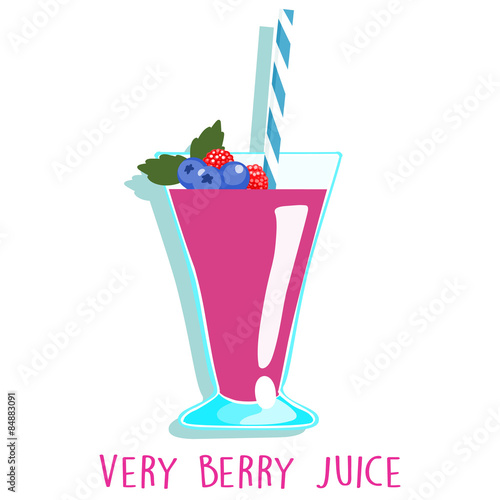 mixed berries delicious healthy juice vector