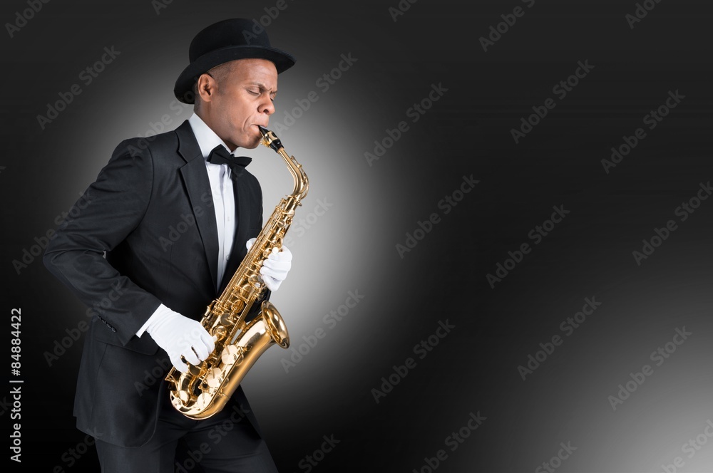 Fototapeta premium Sax, melody, handsome.