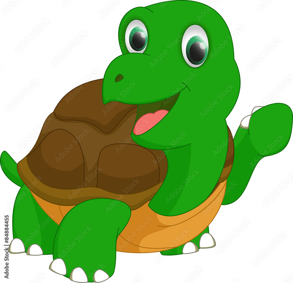 happy turtle cartoon Stock Vector | Adobe Stock