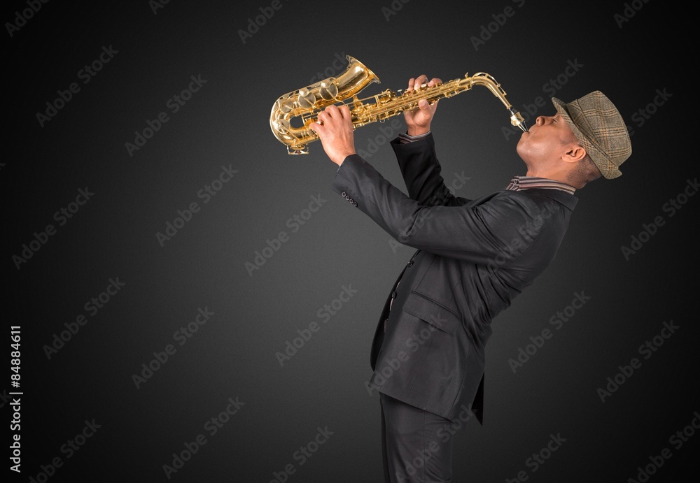 Naklejka premium Musician, rock, jazz.