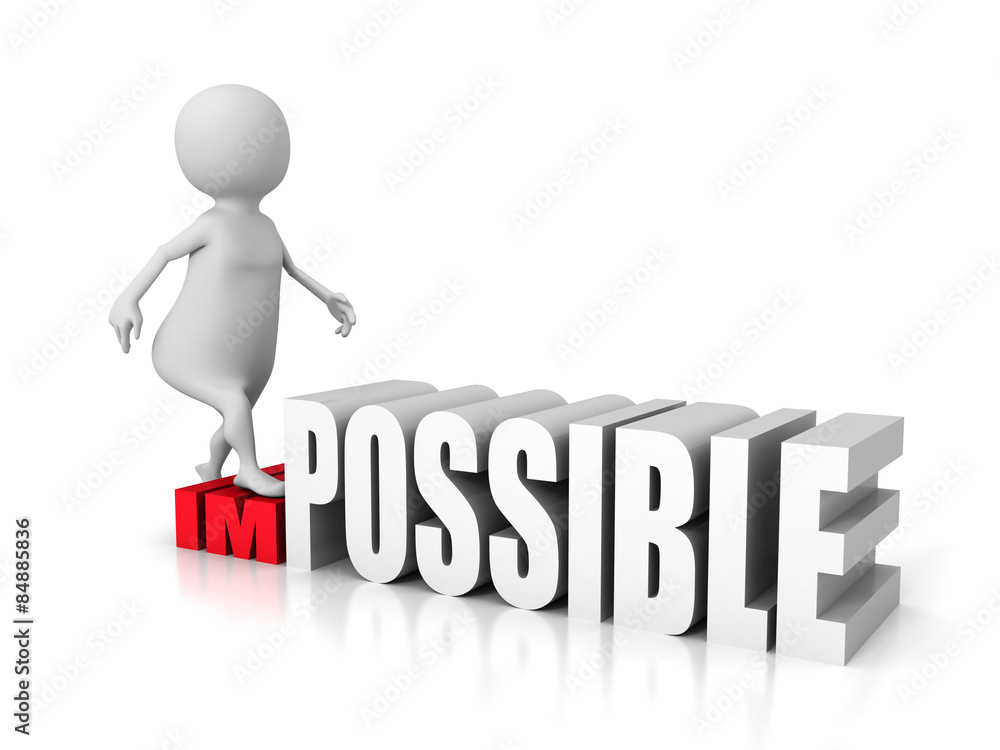 White 3d Man Step Up New Possibility. Success Concept White 3d Man Step Up New Possibility. Success Concept