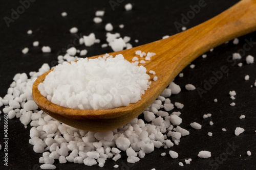 Sea Salt In Wooden Spoon