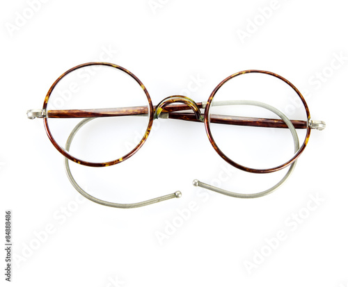 vintage glasses isolated on white background