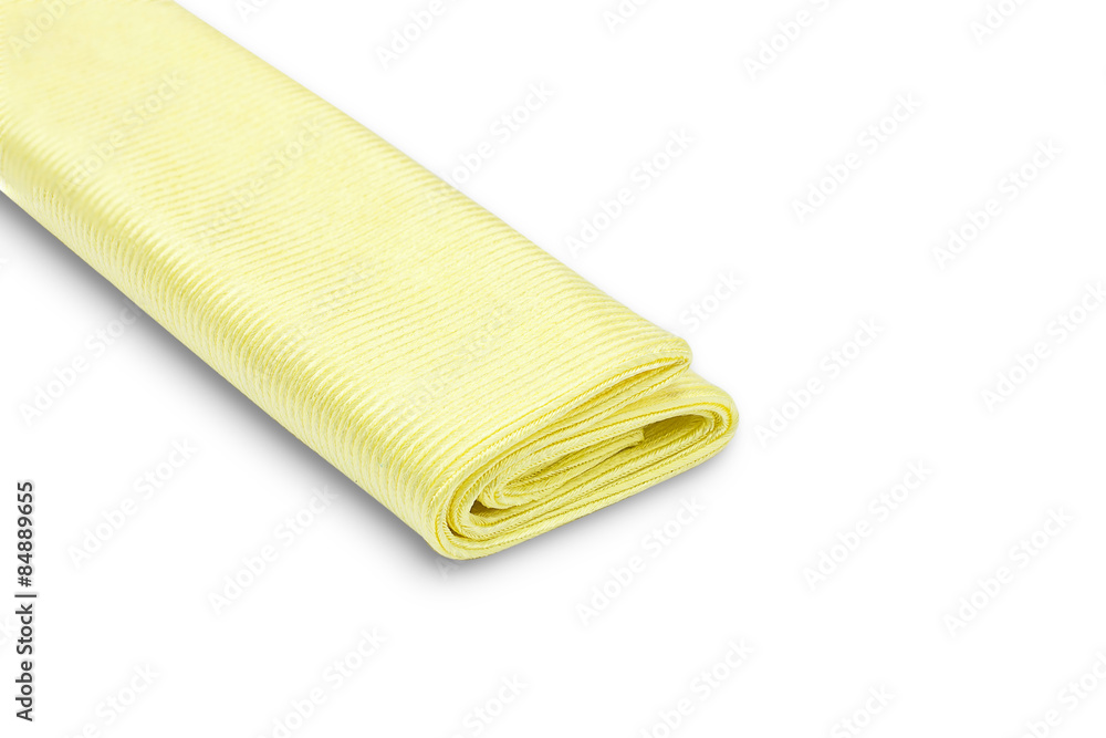 Yellow microfiber duster isolated on white background Yellow microfiber duster isolated on white background