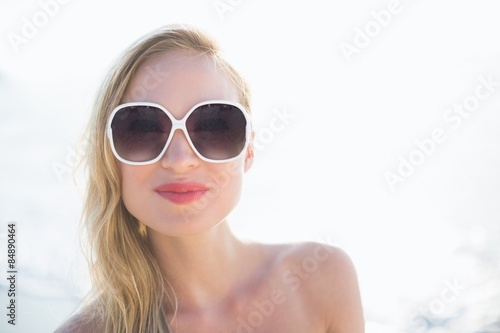 beautiful blonde woman on a sunny day