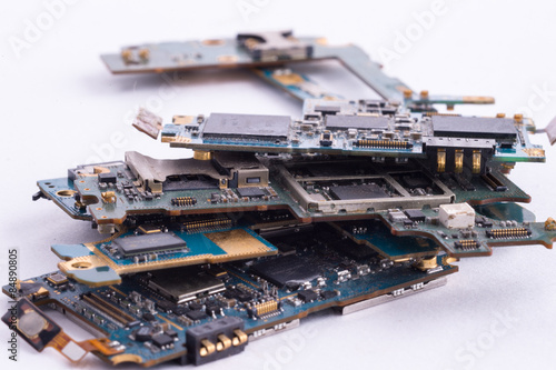 Broken phone parts isolated