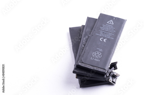 Broken phone parts isolated