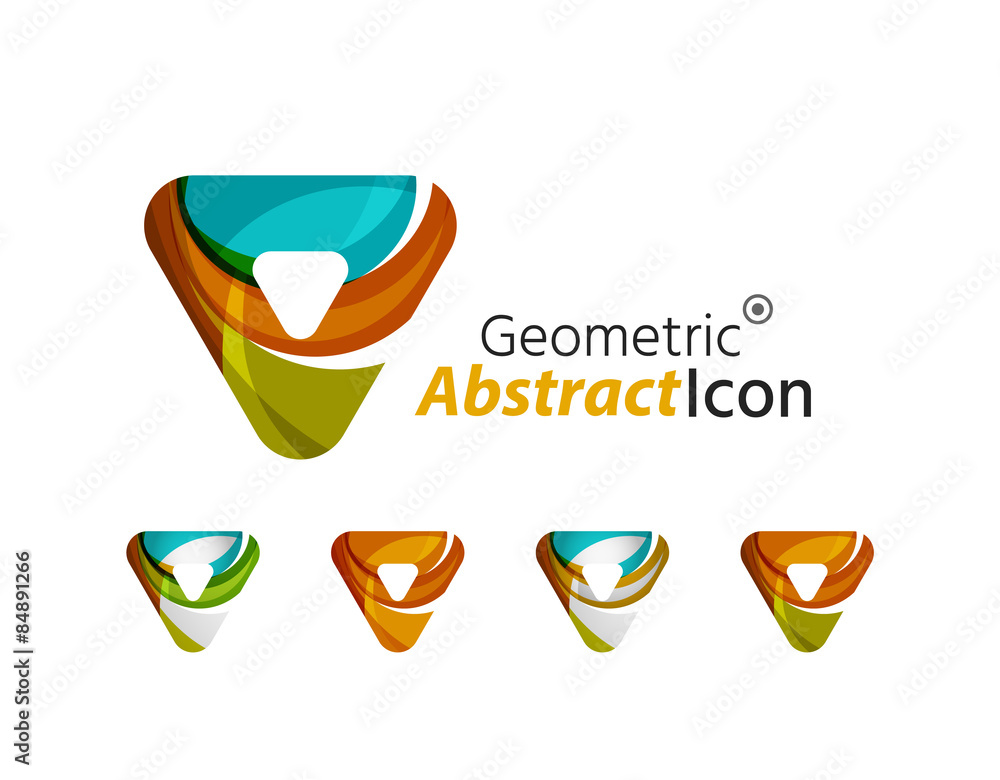 Set of abstract geometric company logo triangles, arrows Set of abstract geometric company logo triangles, arrows
