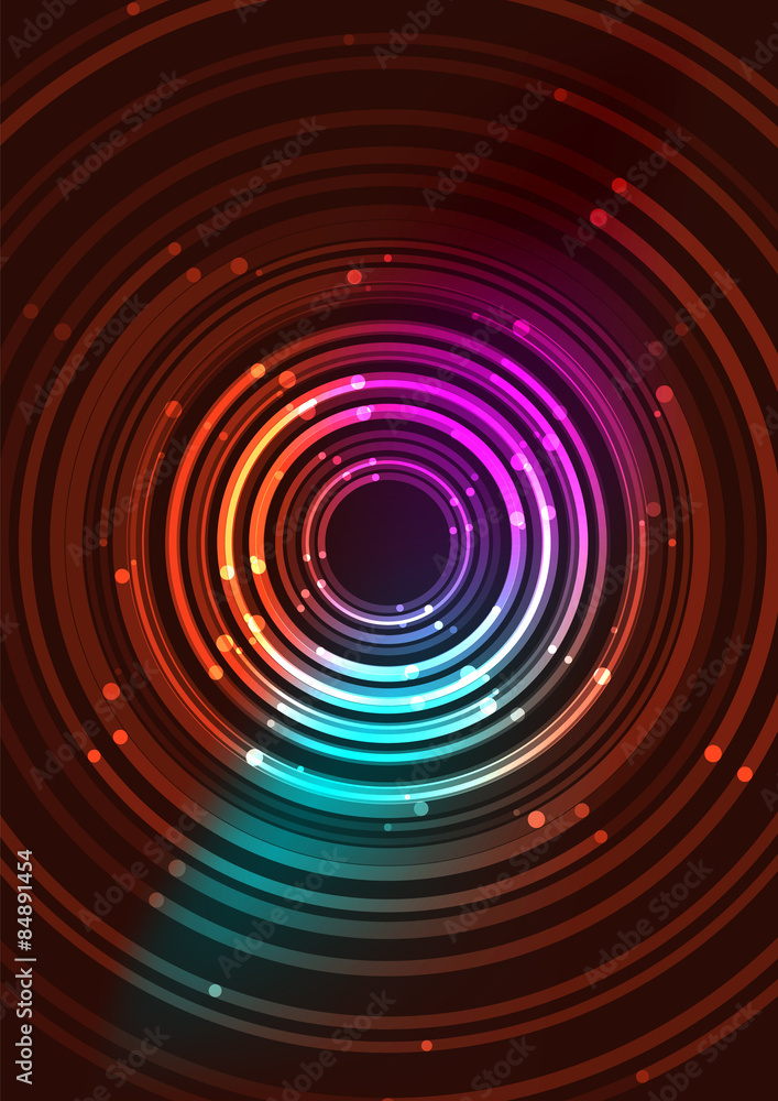 Abstract color glowing lines in dark space with stars and light Abstract color glowing lines in dark space with stars and light