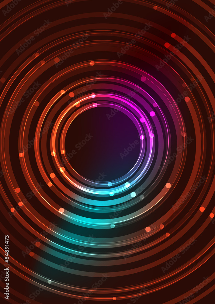 Abstract color glowing lines in dark space with stars and light Abstract color glowing lines in dark space with stars and light
