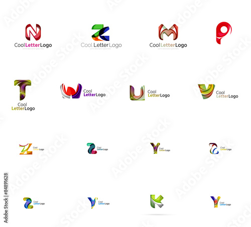 Set of universal company logo ideas, business icon collection © antishock