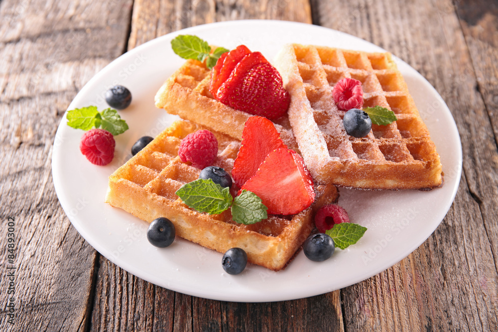 waffle and berry fruit waffle and berry fruit