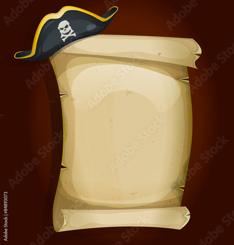 Pirate Hat On Old Parchment Scroll