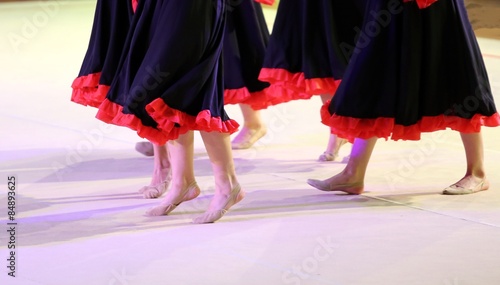 dancers during the performance of flamenco dancing in Spain