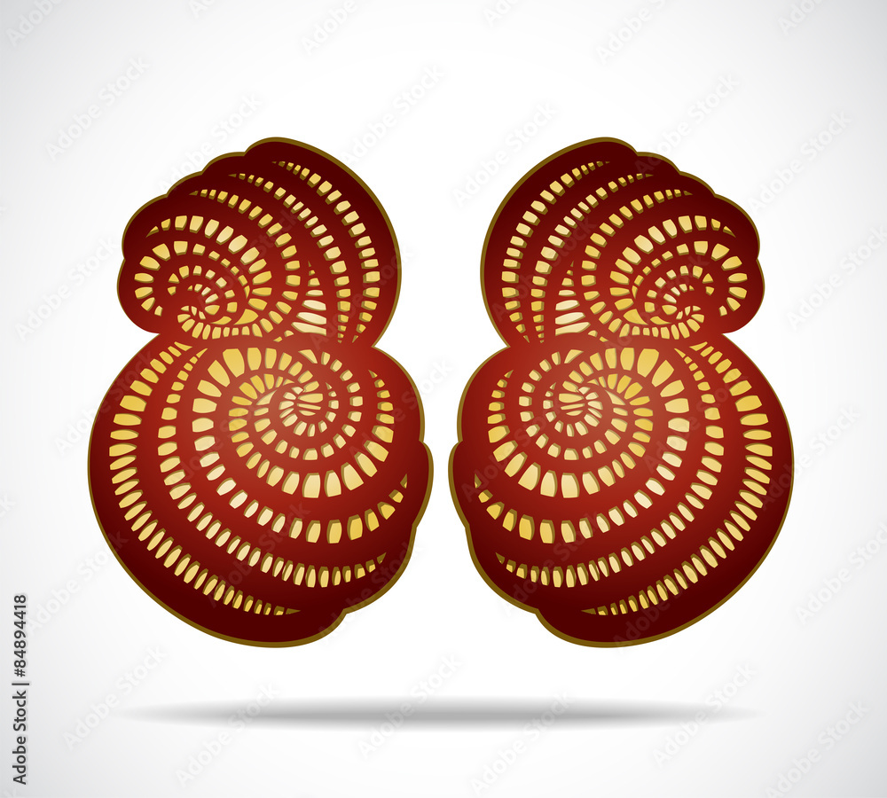 Fototapeta premium Abstract isolated brown shapes.