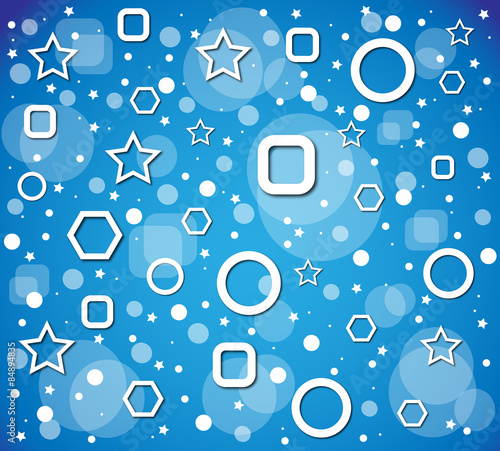 Sfondo blu con figure geometriche