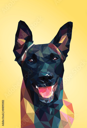 dog polygon design vector illustration