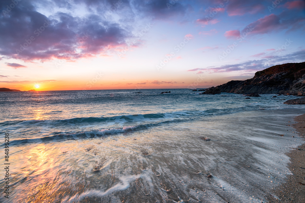 Obraz premium Newquay Beach Sunset