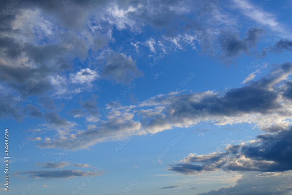 Clouds in the blue sky.