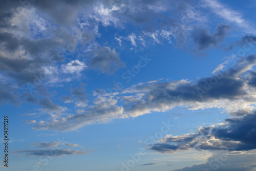 Clouds in the blue sky.