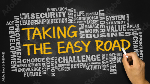 taking the easy road concept with related word cloud