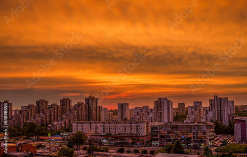 Crazy sunset after heavy rain in Belgrade © tricky_msh