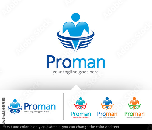 Professional Man Logo Design Template - Vector