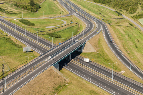 aerial view of highway