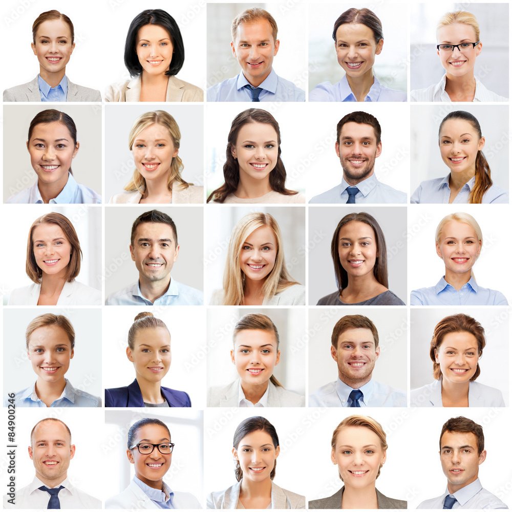 collage with many business people portraits collage with many business people portraits
