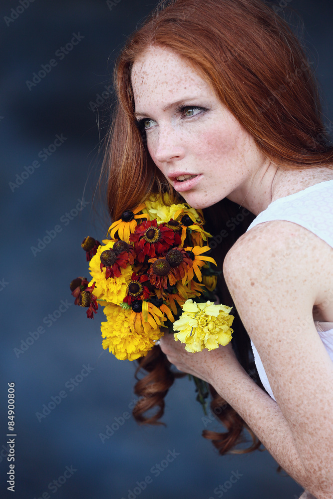 Beautiful redhair bride outdoors Beautiful redhair bride outdoors