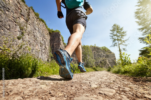 Canvas Print Healthy trail run