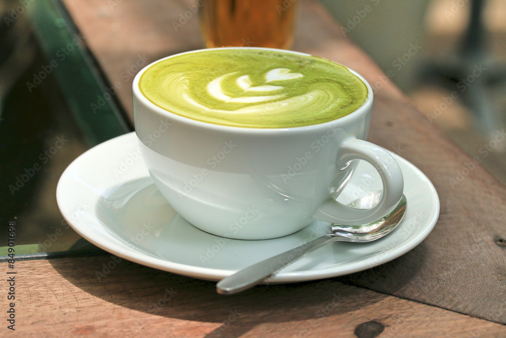 Green tea and milk Green tea and milk
