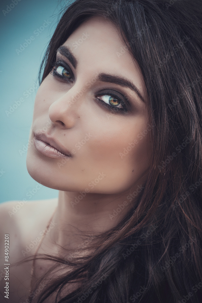 Naklejka premium Closeup Portrait of beautiful young woman