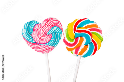 Wallpaper Mural Heart shaped and colorful sweet lollipop Torontodigital.ca