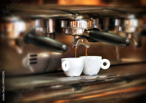 Italian espresso machine in a restaurant photo