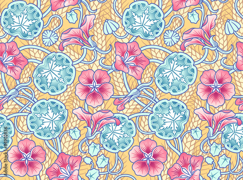 Nasturtium classic floral pattern