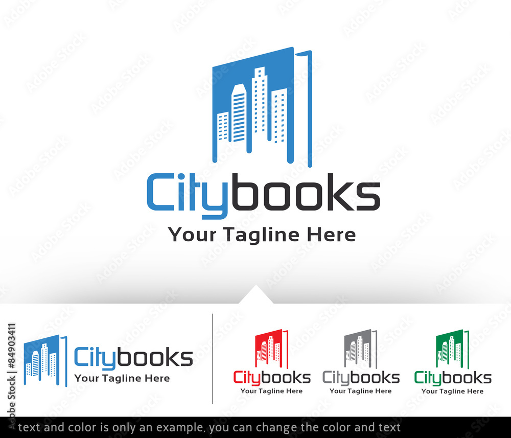 Fototapeta premium City Book Library Logo Design Template - Vector