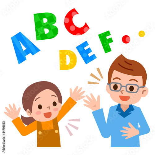 英語の勉強をする先生と生徒