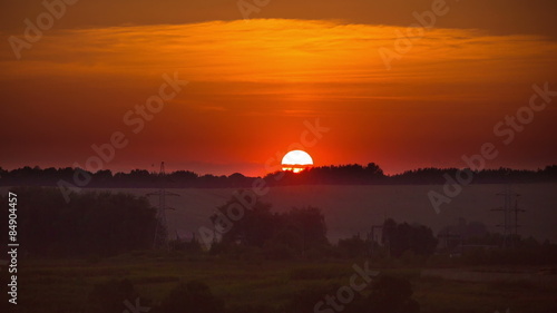 Wallpaper Mural 8 in 1 video! The sunset (sunrise) above the field and the forest Torontodigital.ca