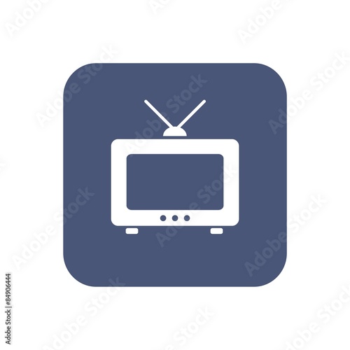 Icono televisión azul cuadro