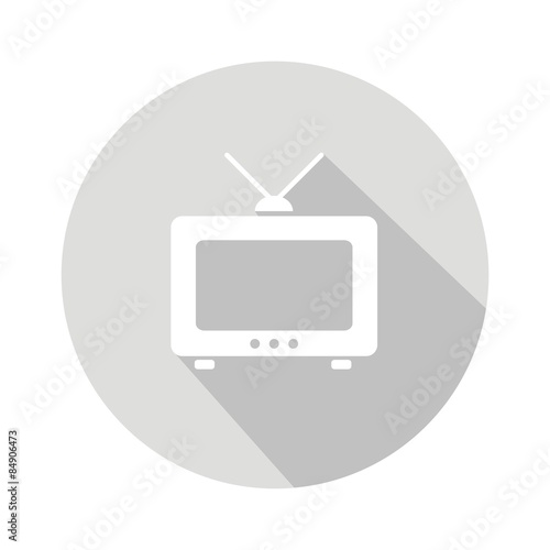 Icono televisión gris botón sombra