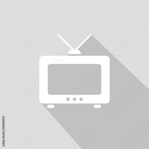 Icono televisión gris sombra